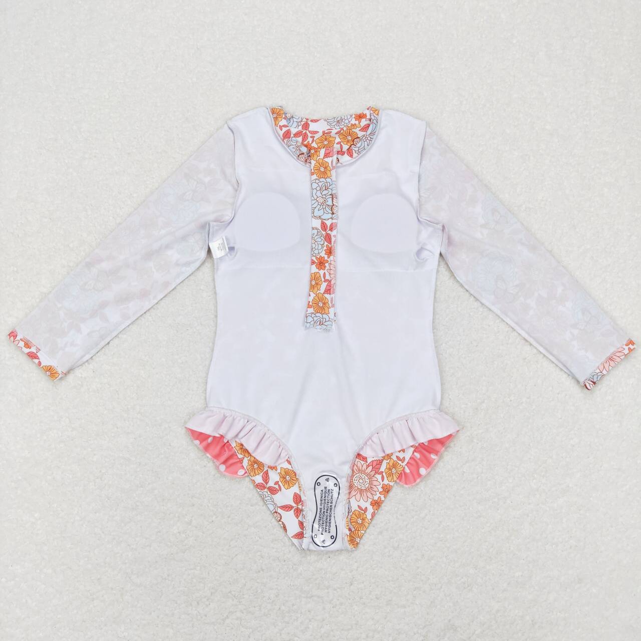 S0184 Pink Floral Girls Swimming Bathing Suits Swimsuits