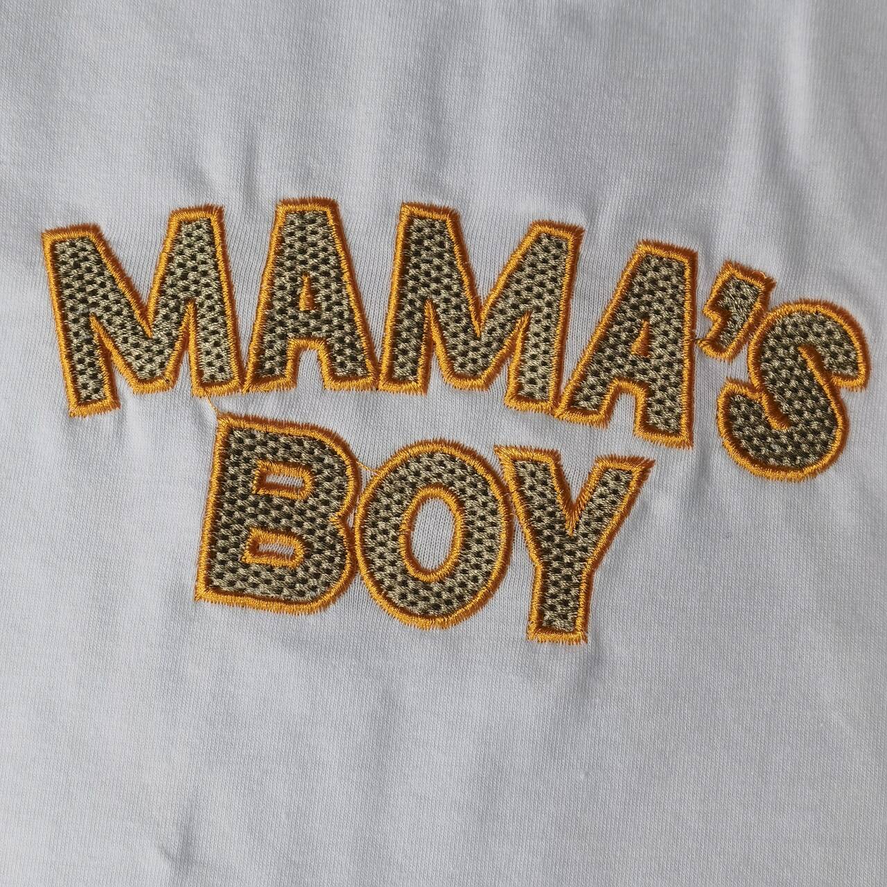 BLP0435 Green Mama's Boy Embroidery Boys Long Sleeve Pants Outfits Pajamas