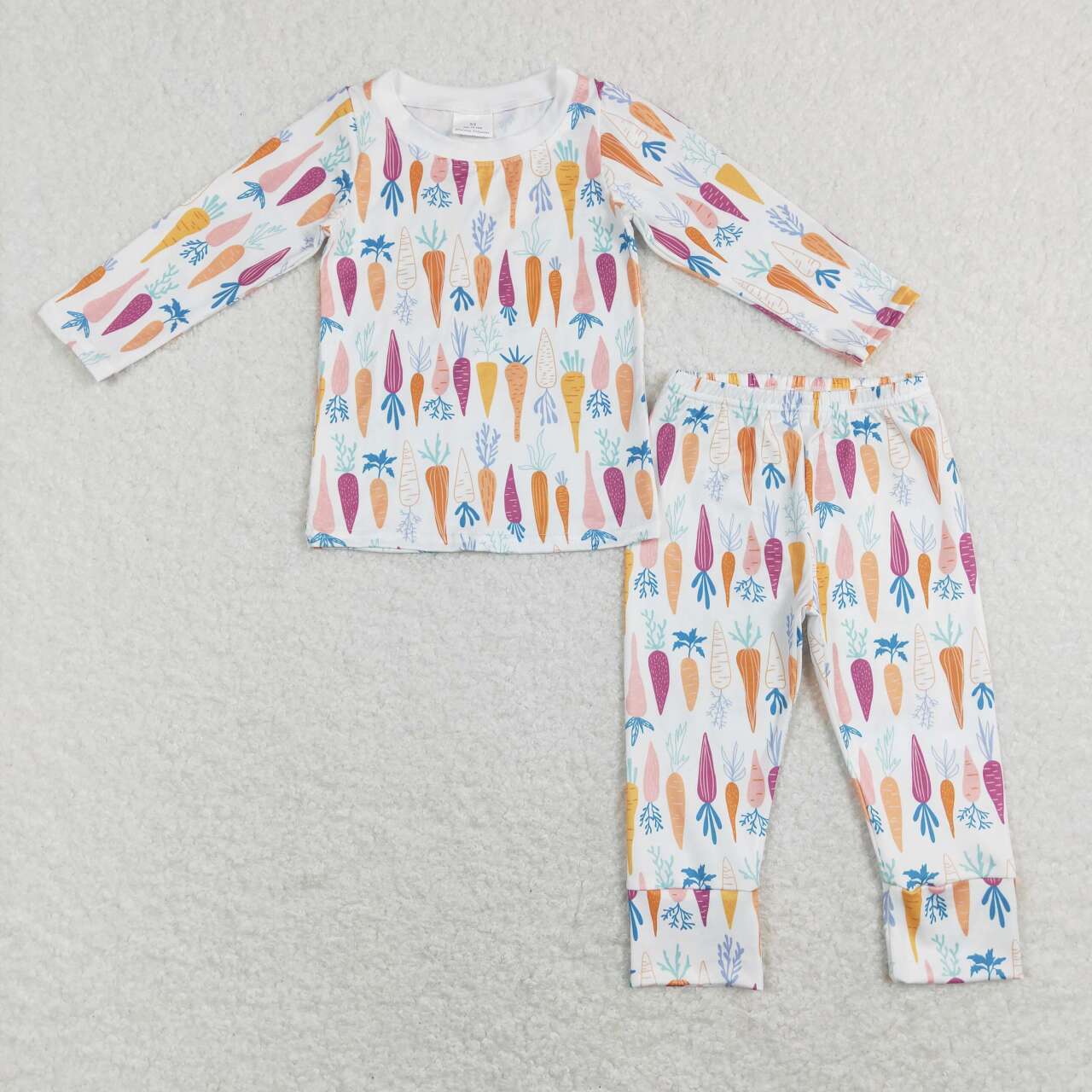 promotion RTS BLP0450 Easter Carrot Purple Boys Long Sleeve Pants Outfits Pajamas