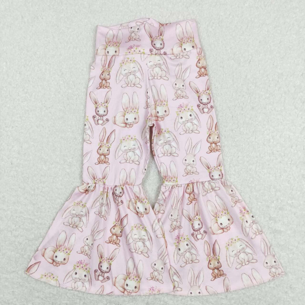 P0387 Easter Pink Rabbit Baby Girls Long Pants