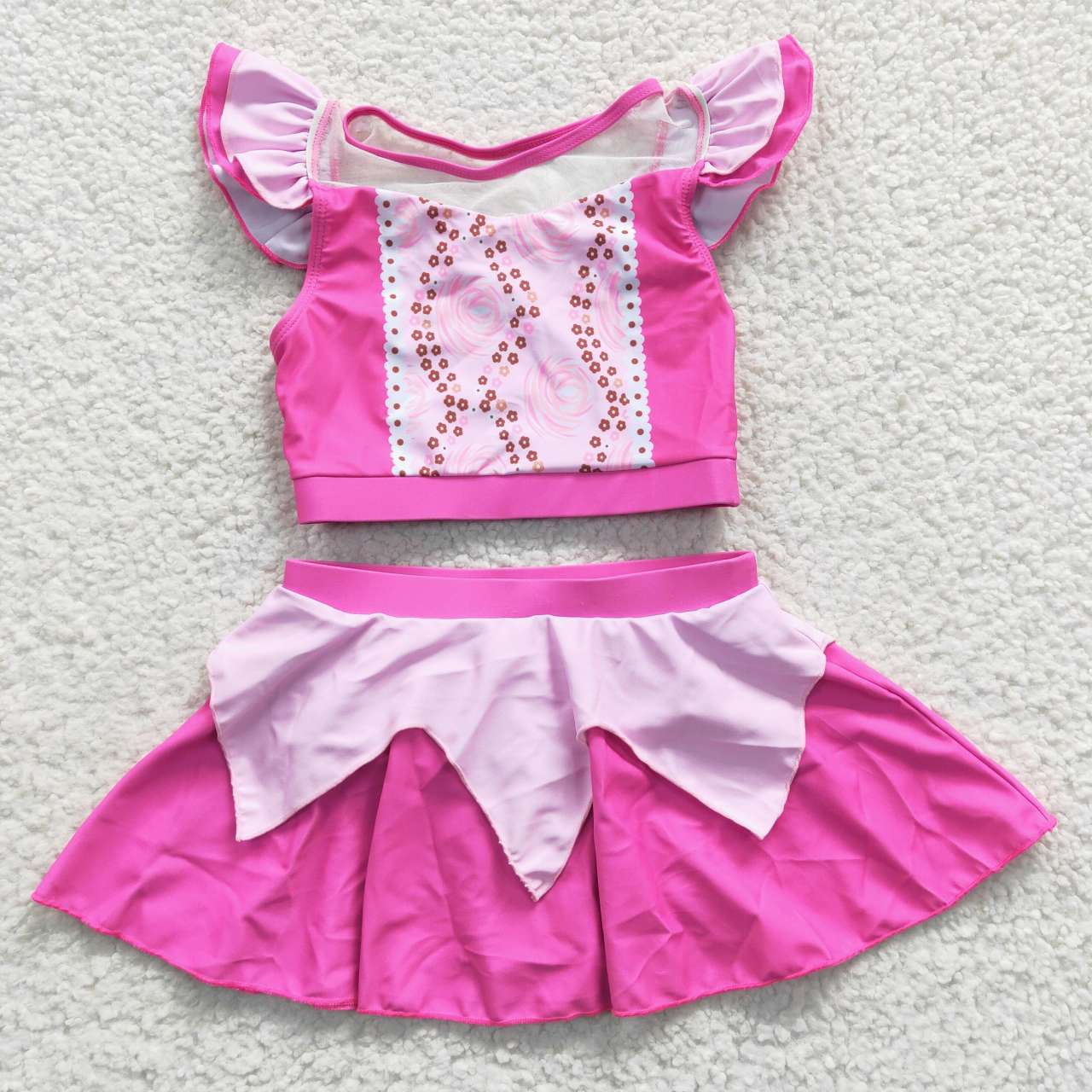 S0146 Pink Girls Swimming Bathing Suits Swimsuits
