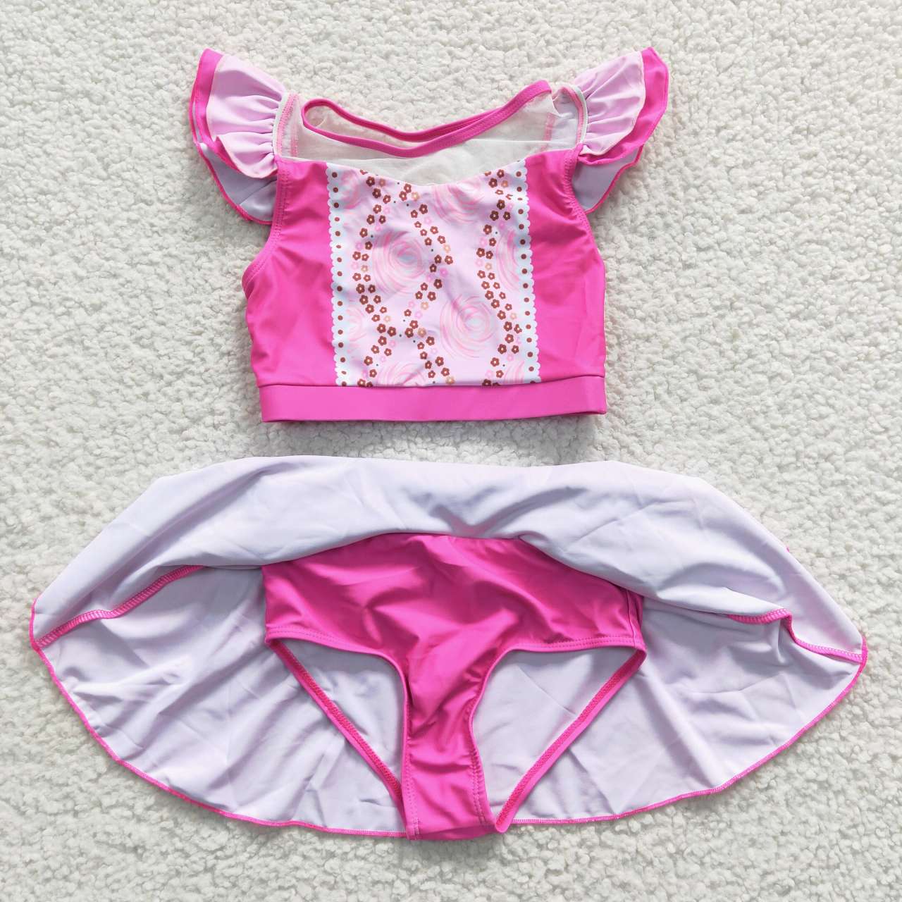 S0146 Pink Girls Swimming Bathing Suits Swimsuits