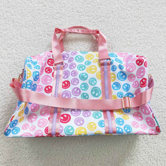 BA0068 Pink Emoji Smile Print Little Bag Bagpack 8.27*20.08*11.02 inches
