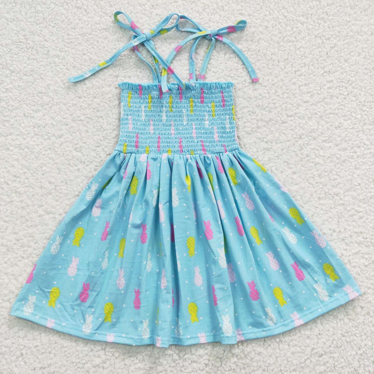 promotion RTS GSD0350 Blue Girls Short Sleeve Dresses
