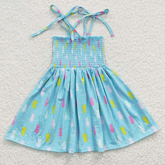 promotion RTS GSD0350 Blue Girls Short Sleeve Dresses