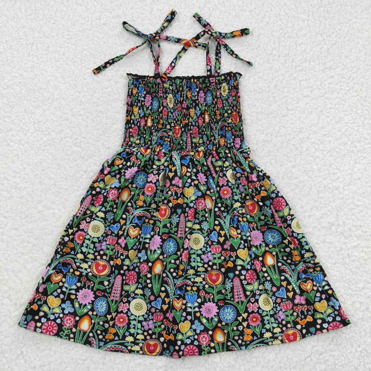 promotion RTS GSD0365 Floral Girls Short Sleeve Dresses