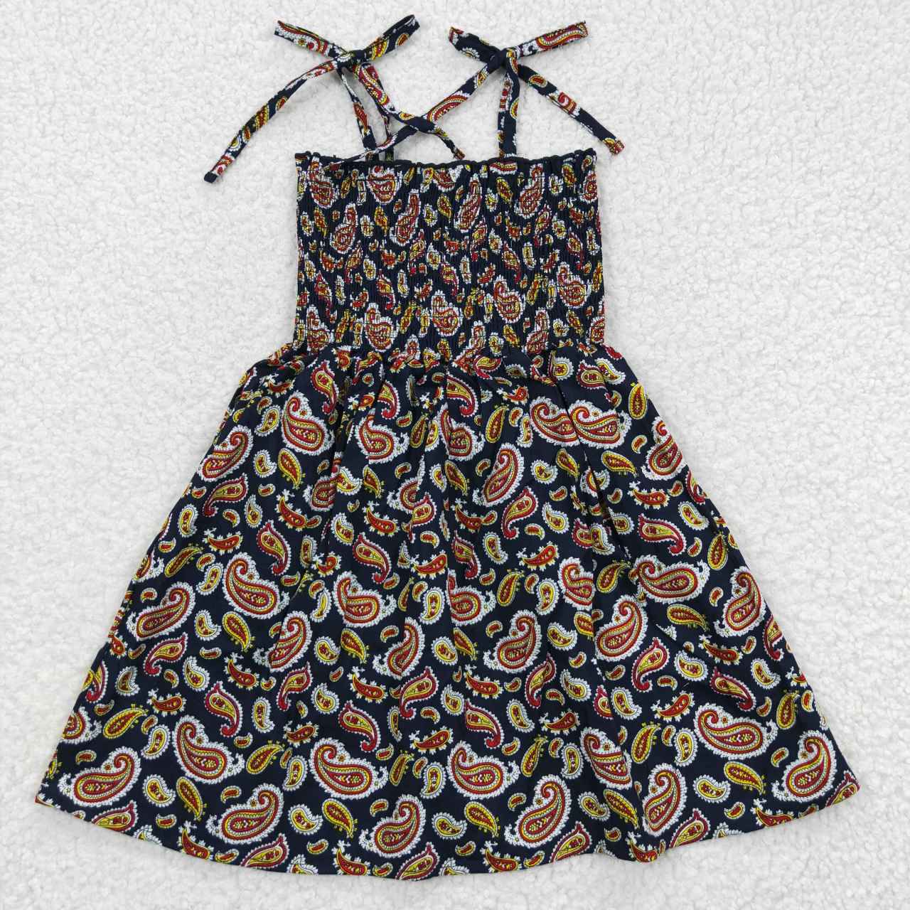 promotion RTS GSD0368 Red Floral Girls Short Sleeve Dresses
