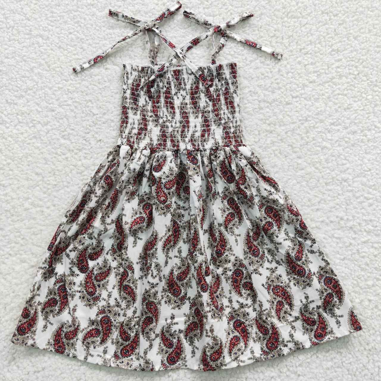 promotion RTS GSD0367 Red Floral Girls Short Sleeve Dresses