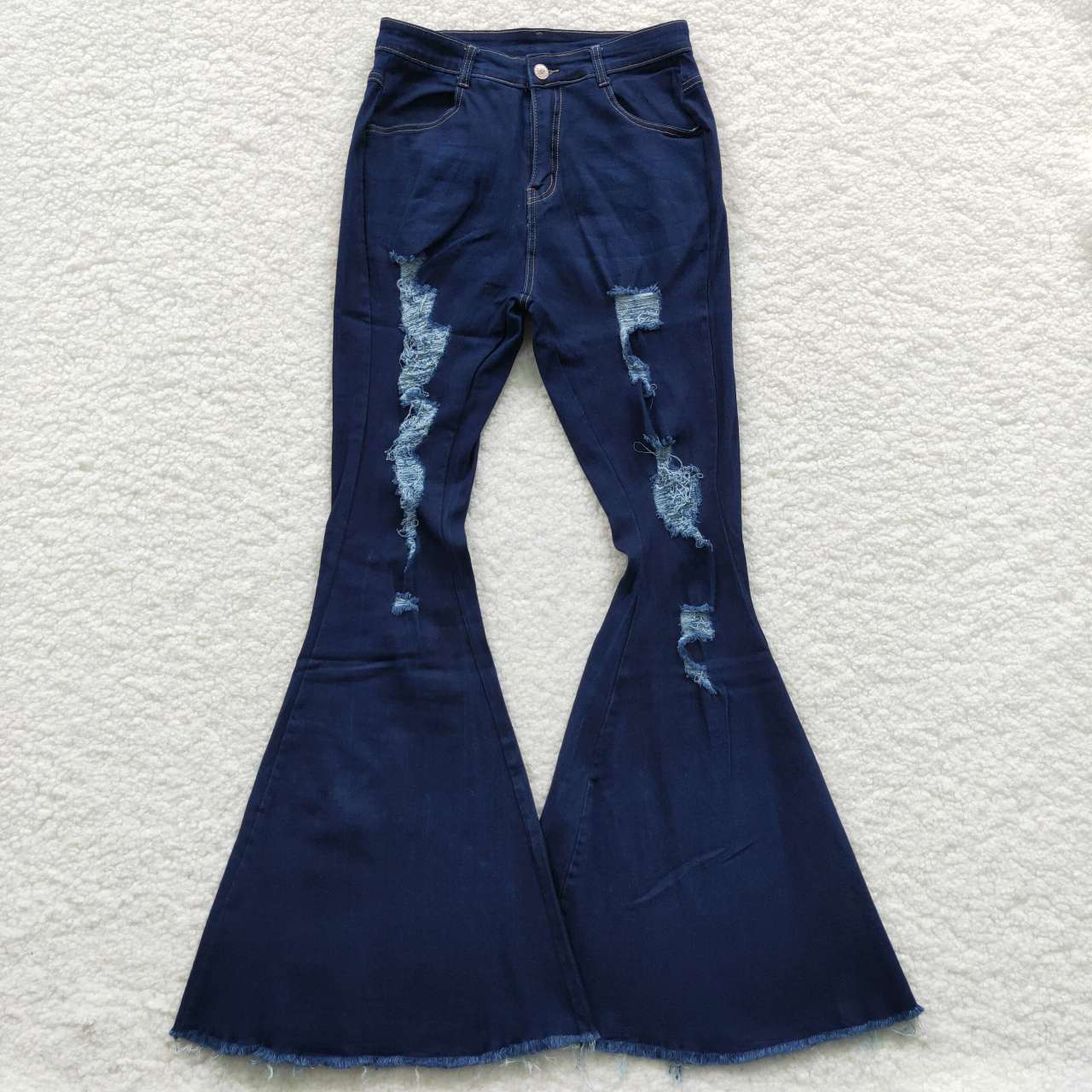 P0119 Adult Blue Girls Bell Pants Denim Jeans