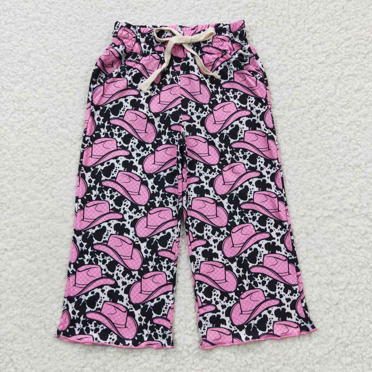 P0137 Pink Cowboy Baby Girls Legging Long Pants