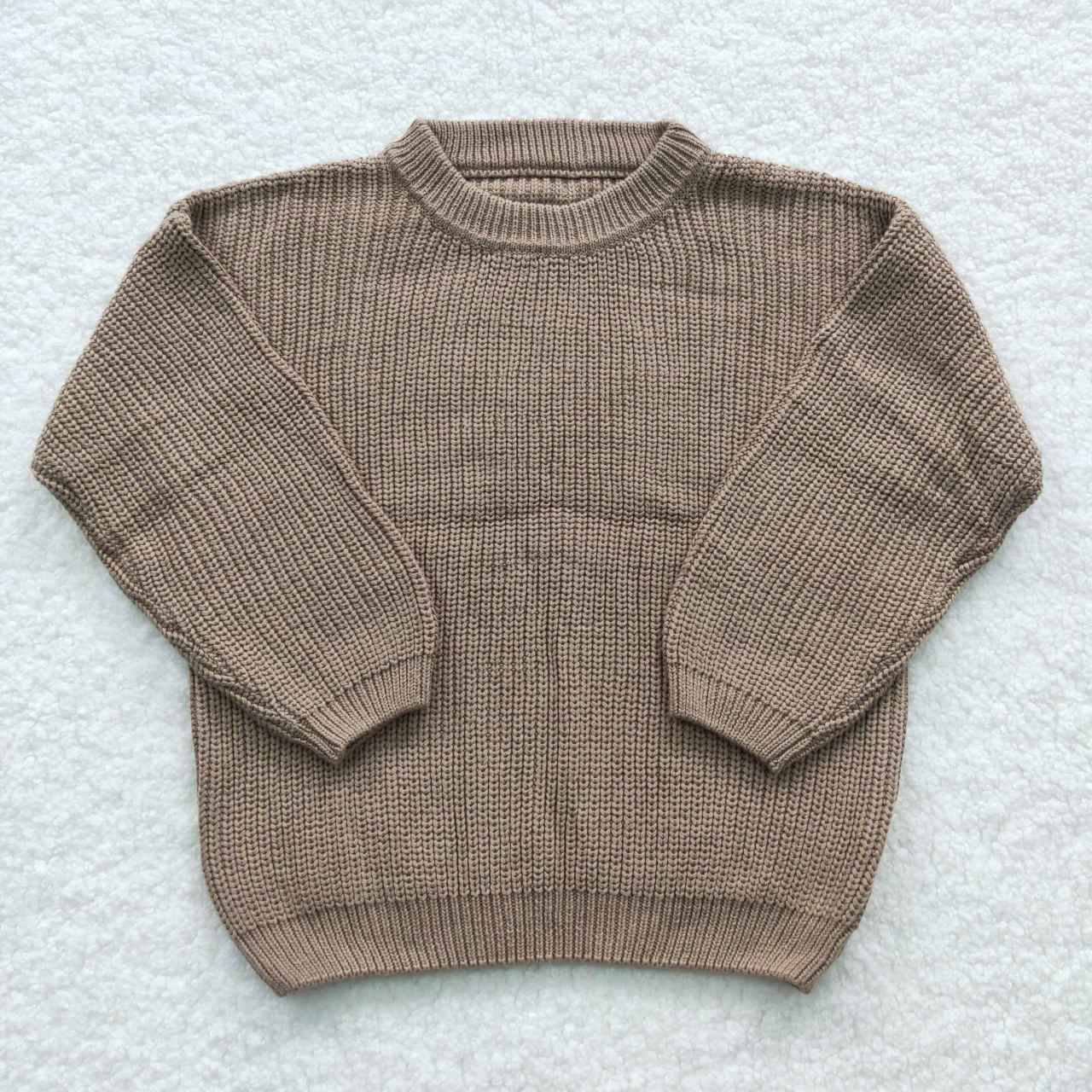 GT0229 Brown Girls Long Sleeve Sweater RTS US Local Warehouse Free Shipping Over 2KG