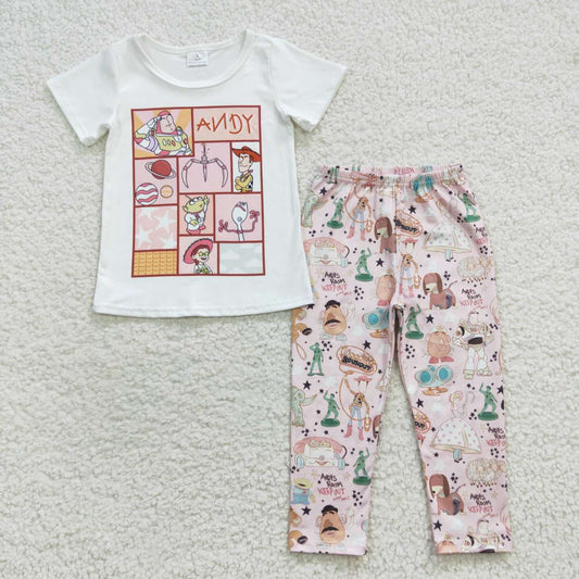 GSPO0749 Toy Story Pink Girls Short Sleeve Pants Outfits