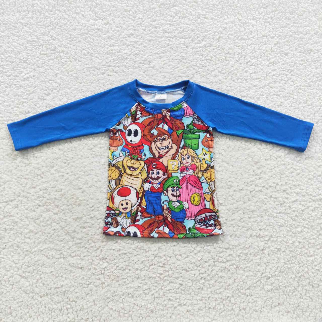 BT0264 Blue Cartoon Girls Short Sleeve Top T-shirts