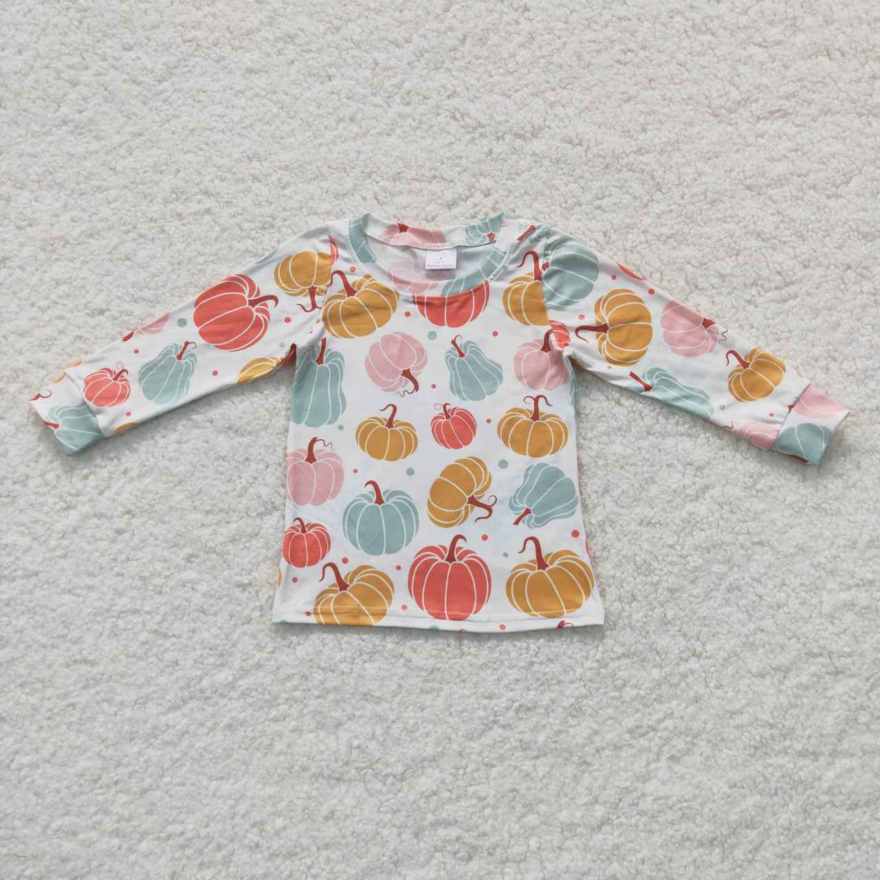 GT0235 Halloween Pumpkin Girls Long Sleeve Top T-shirts