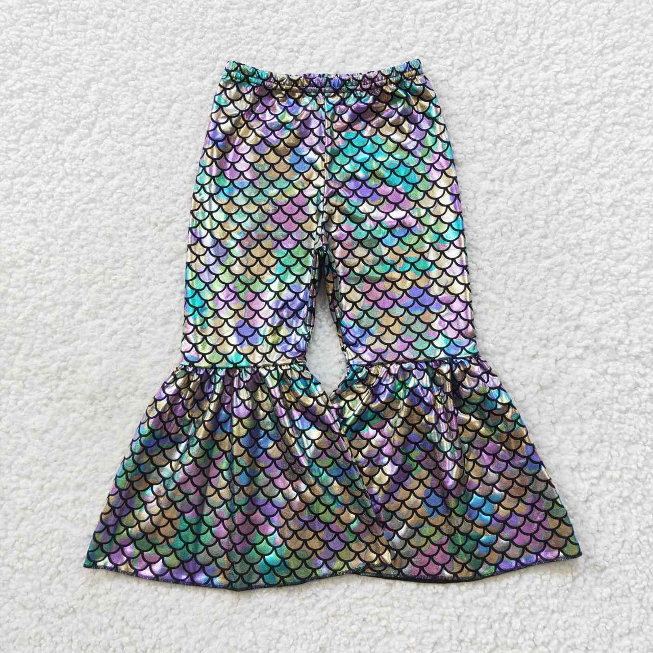 P0251 Grey Sequin Print Girls Long Pants
