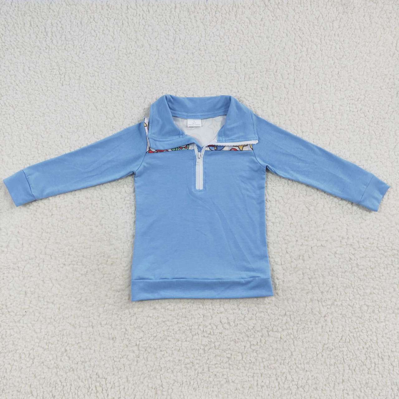 promotion BT0265 Blue Cartoon Boys Long Sleeve Top Collar T-Shirts