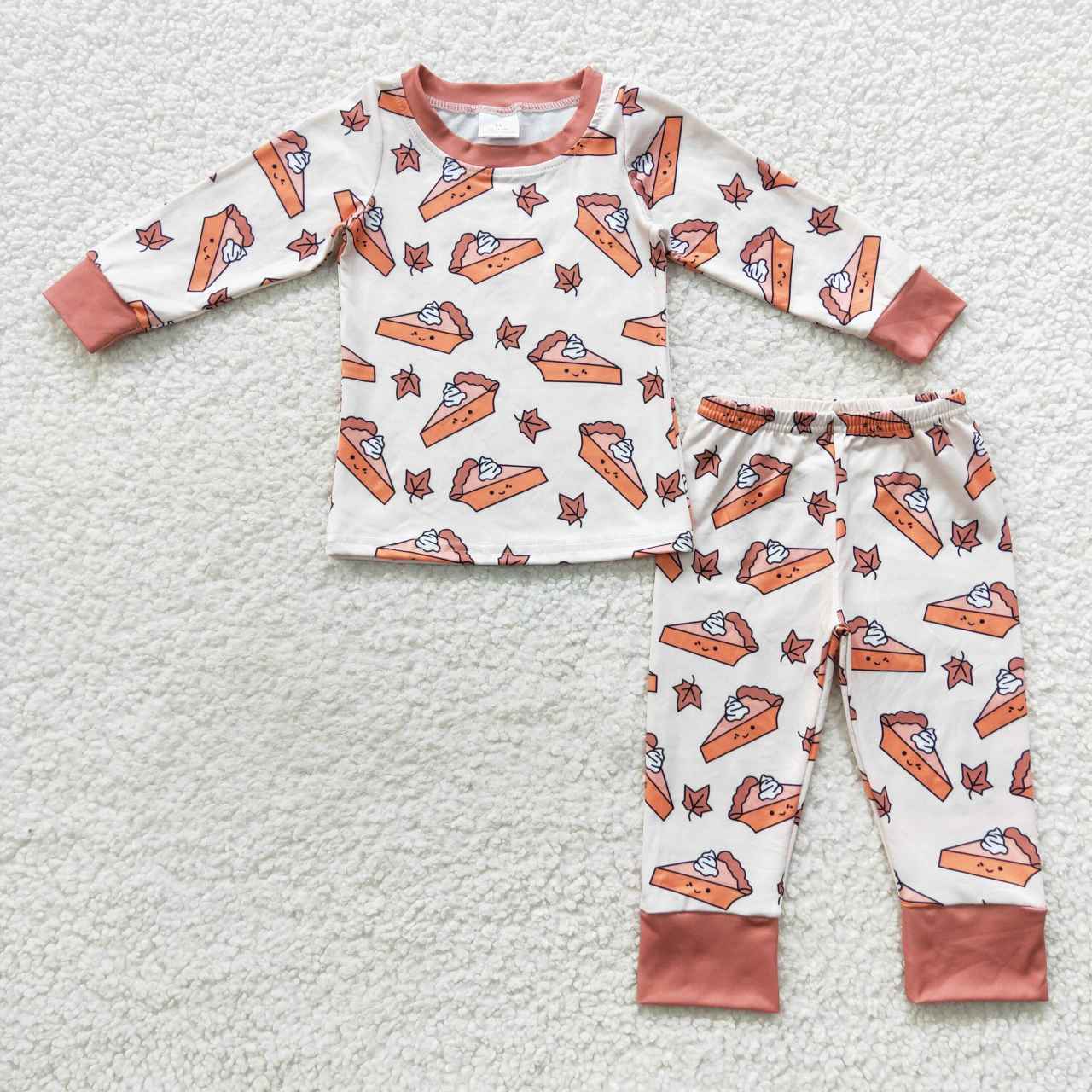 promotion RTS BLP0188 Halloween Pie Cake Brown Boys Long Sleeve Pants Outfits Pajamas