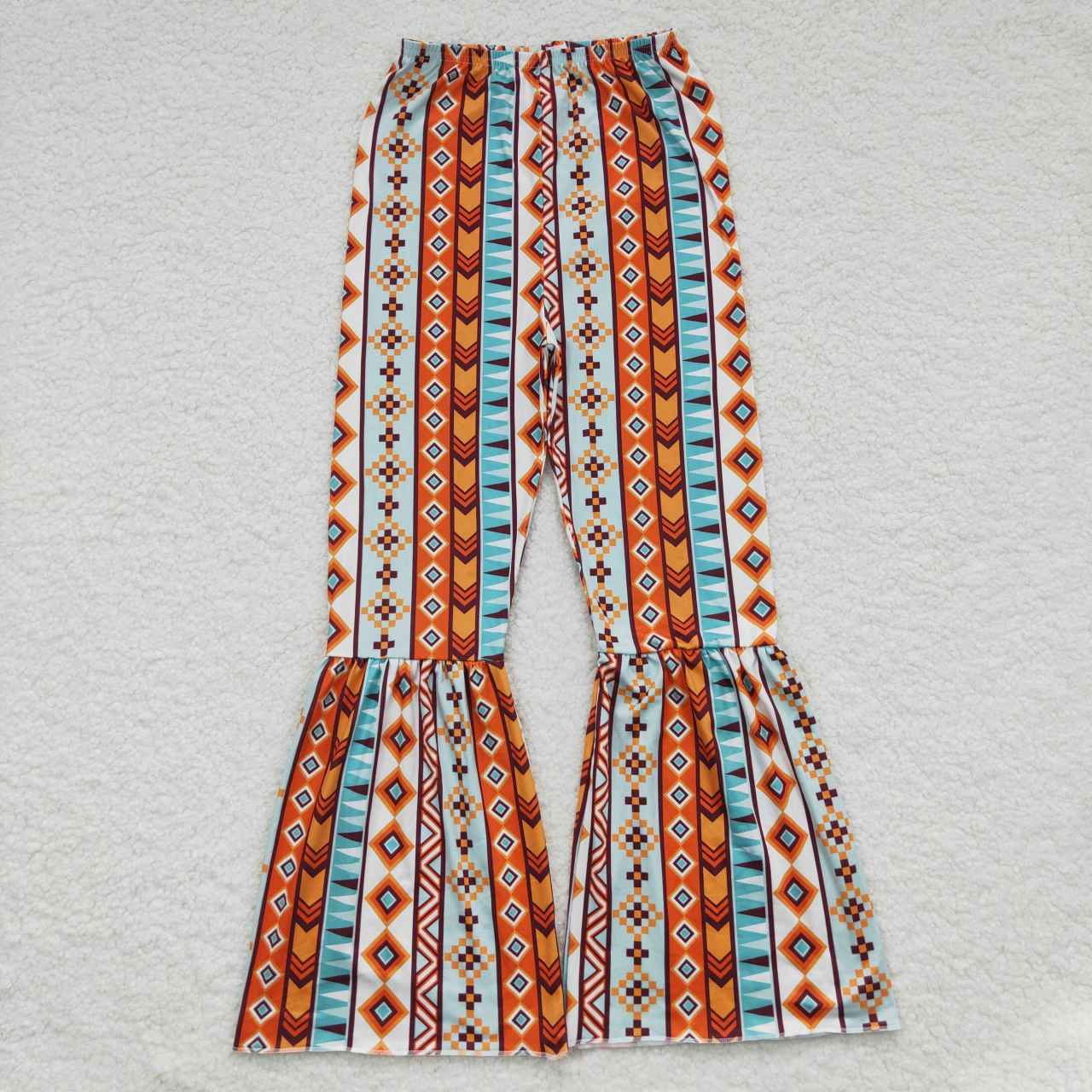 P0173 Adult Orange Floral Girls Bell Pants