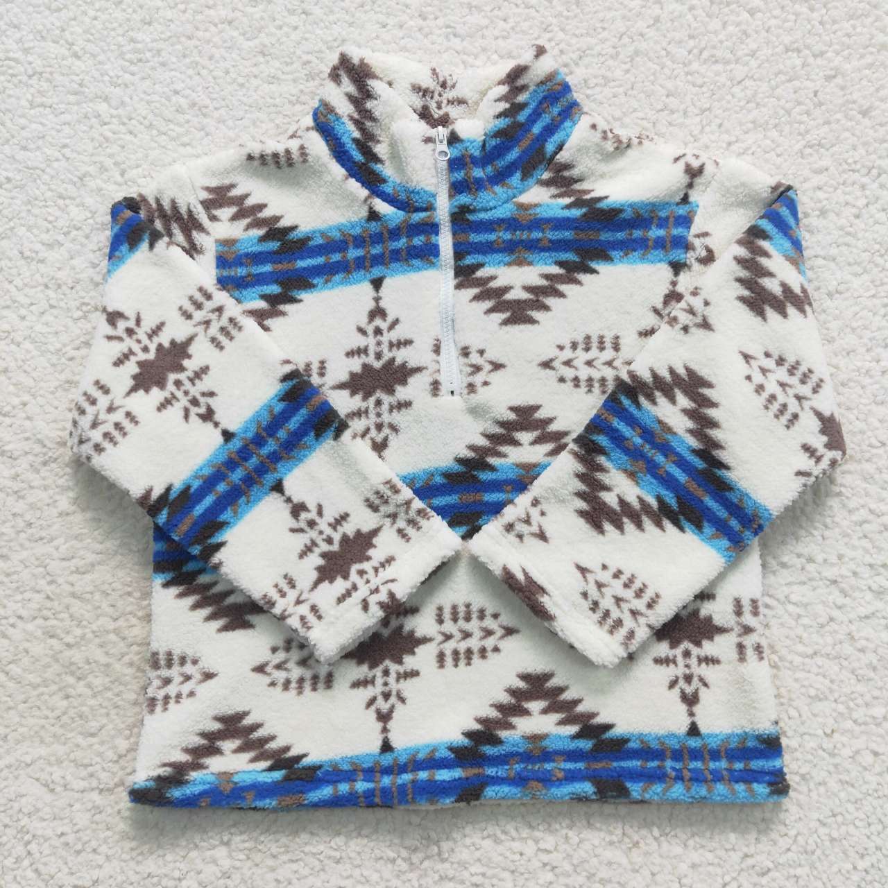 BT0354 Blue Girls Long Sleeve Top Pullover Coat