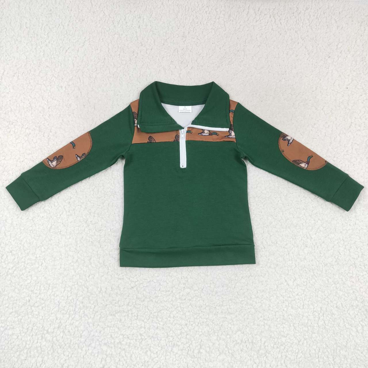 BT0280 Green Duck Boys Long Sleeve Top Collar Polo Pullover T-Shirts RTS Free Shipping Over 2KG