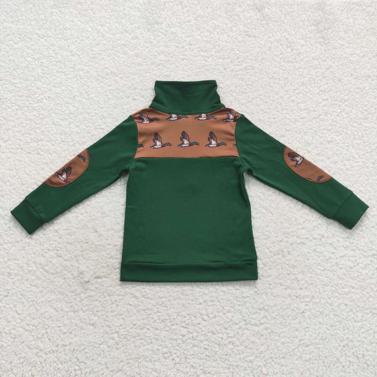 BT0280 Green Duck Boys Long Sleeve Top Collar Polo Pullover T-Shirts RTS Free Shipping Over 2KG