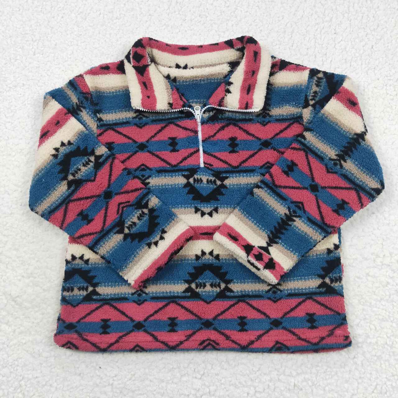 BT0353 Pink Blue Girls Long Sleeve Top Pullover Coat
