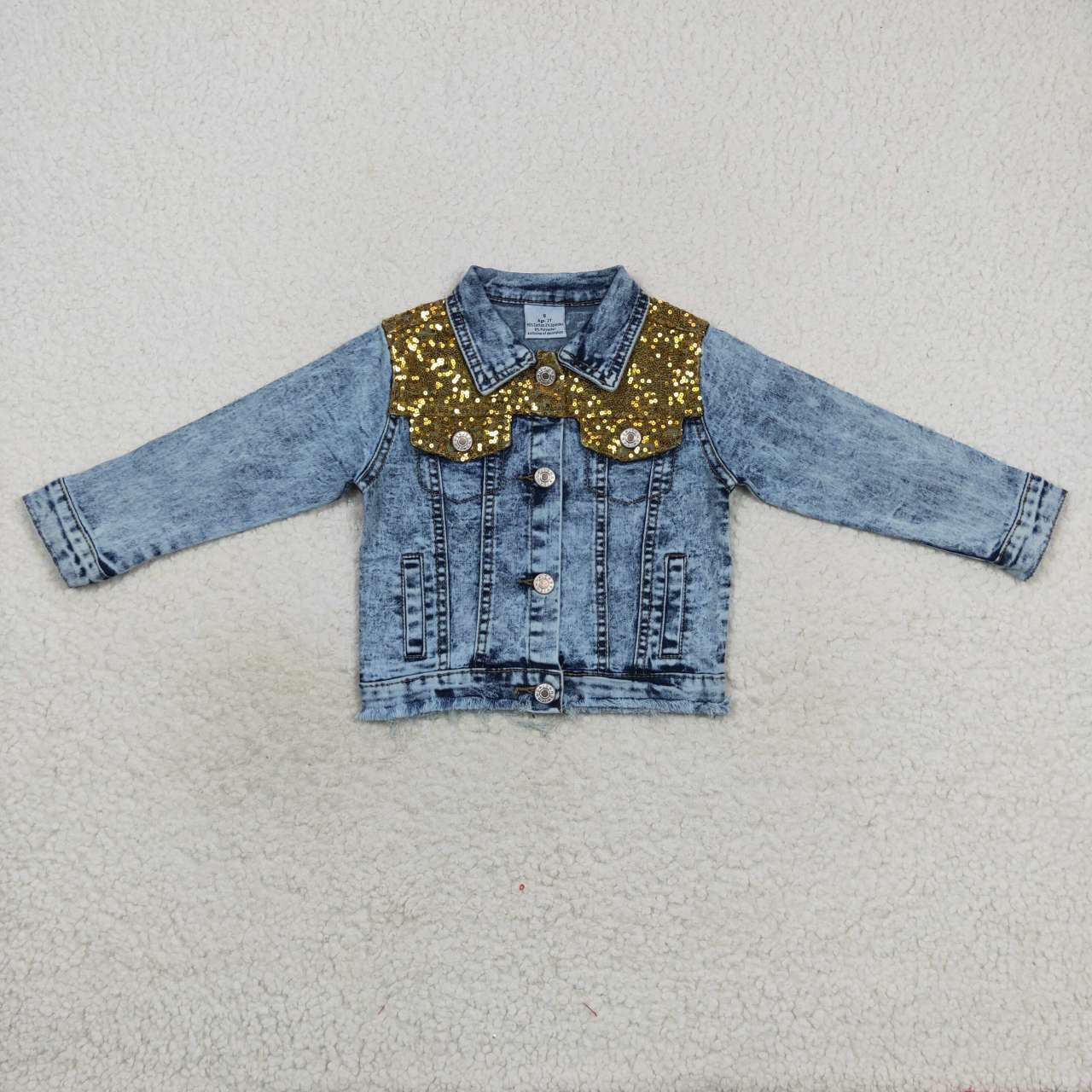 GT0351 Sequin Blue Girls Denim Jacket