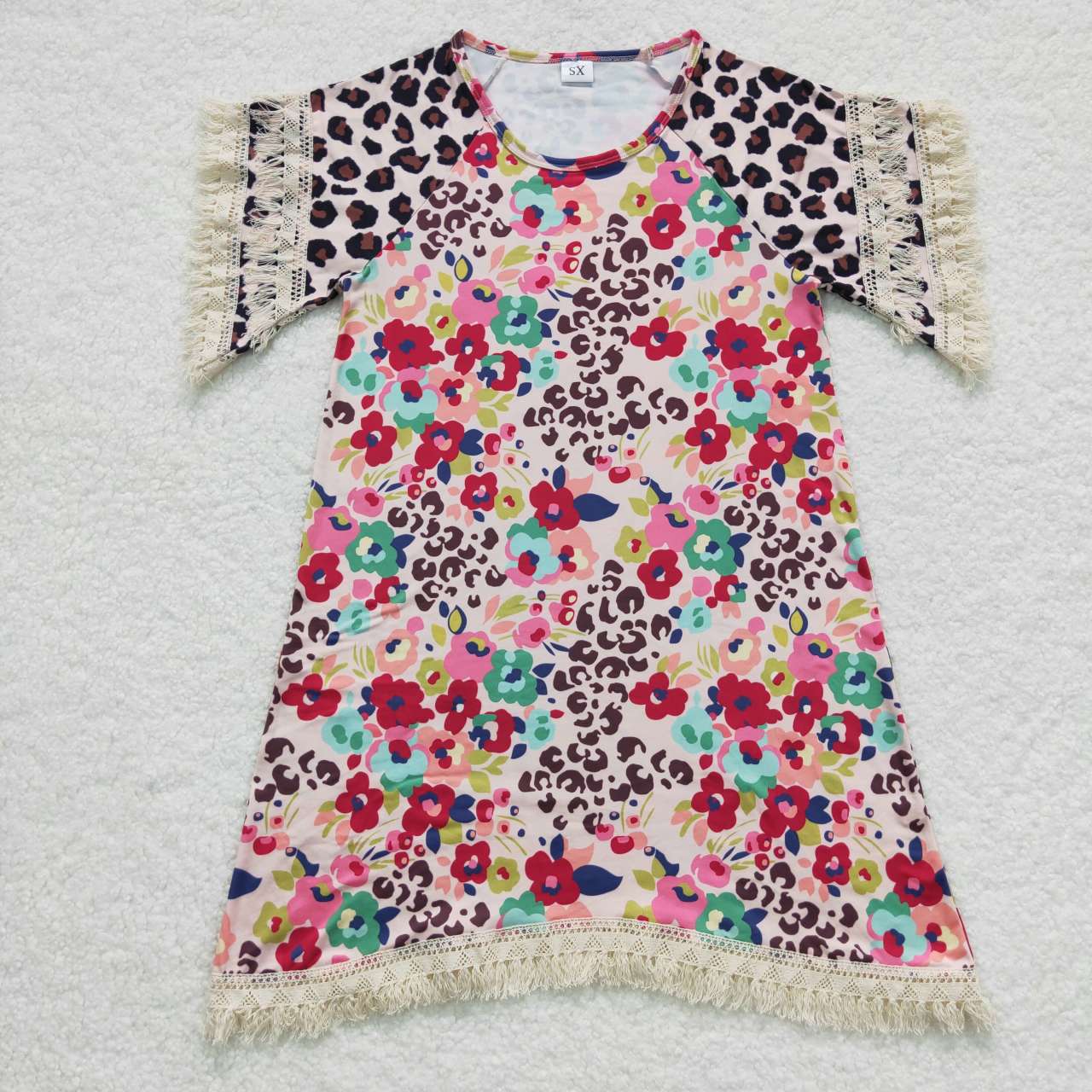 Family Adult GT0255 Floral Leopard Lace Cowboy Girls Long Sleeve Top T-shirts