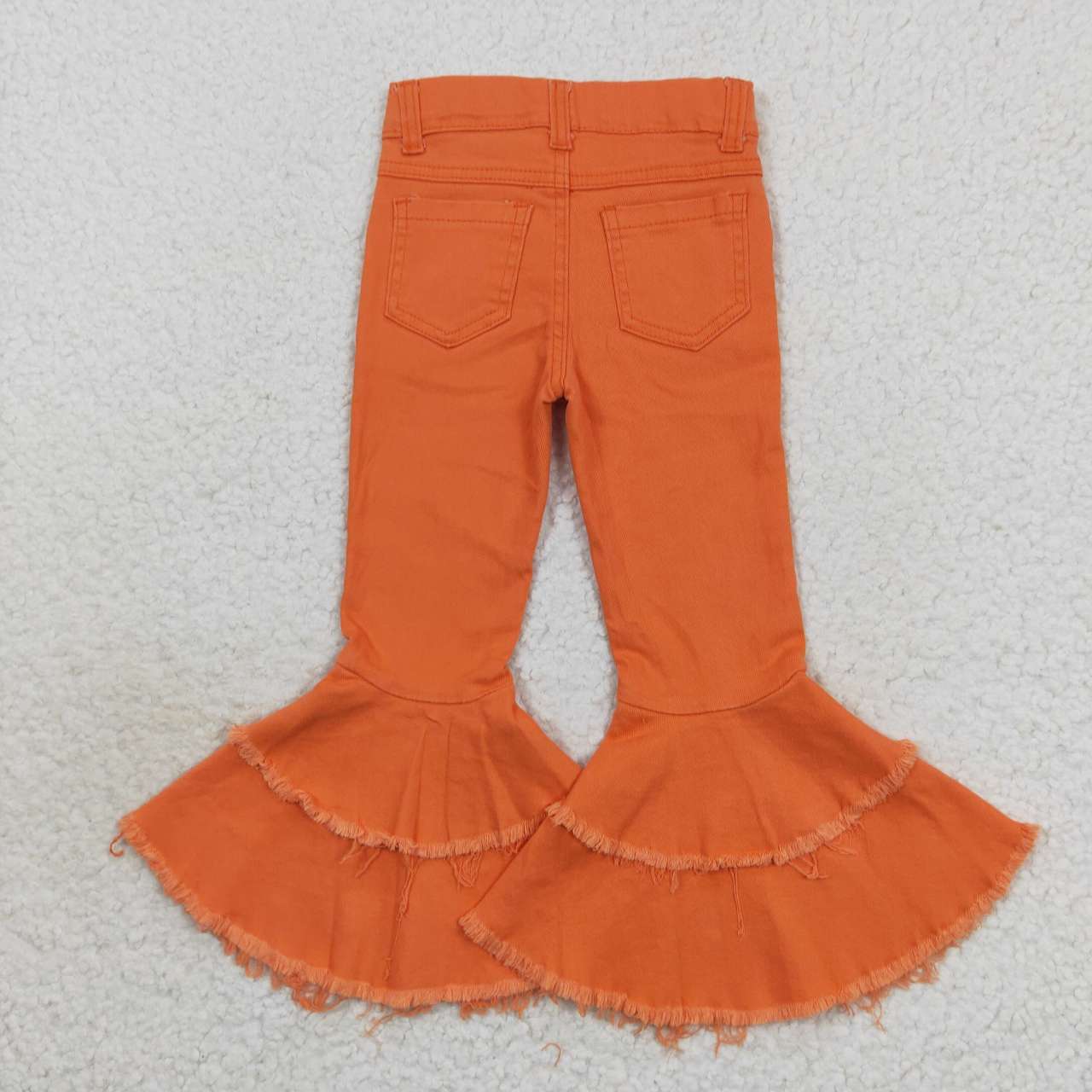 P0322 Orange Girls Bell Pants Denim Jeans