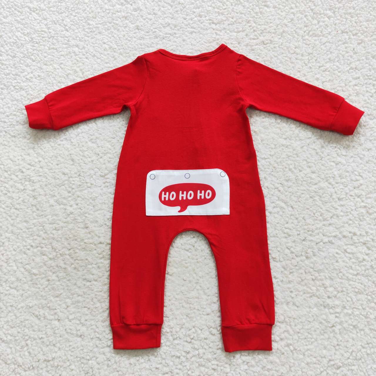 LR0598 Christmas Red Santa Zipper Girls Long Sleeve Romper