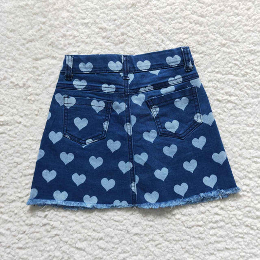 GLK0010 Blue Love Denim Jeans Girls Dresses