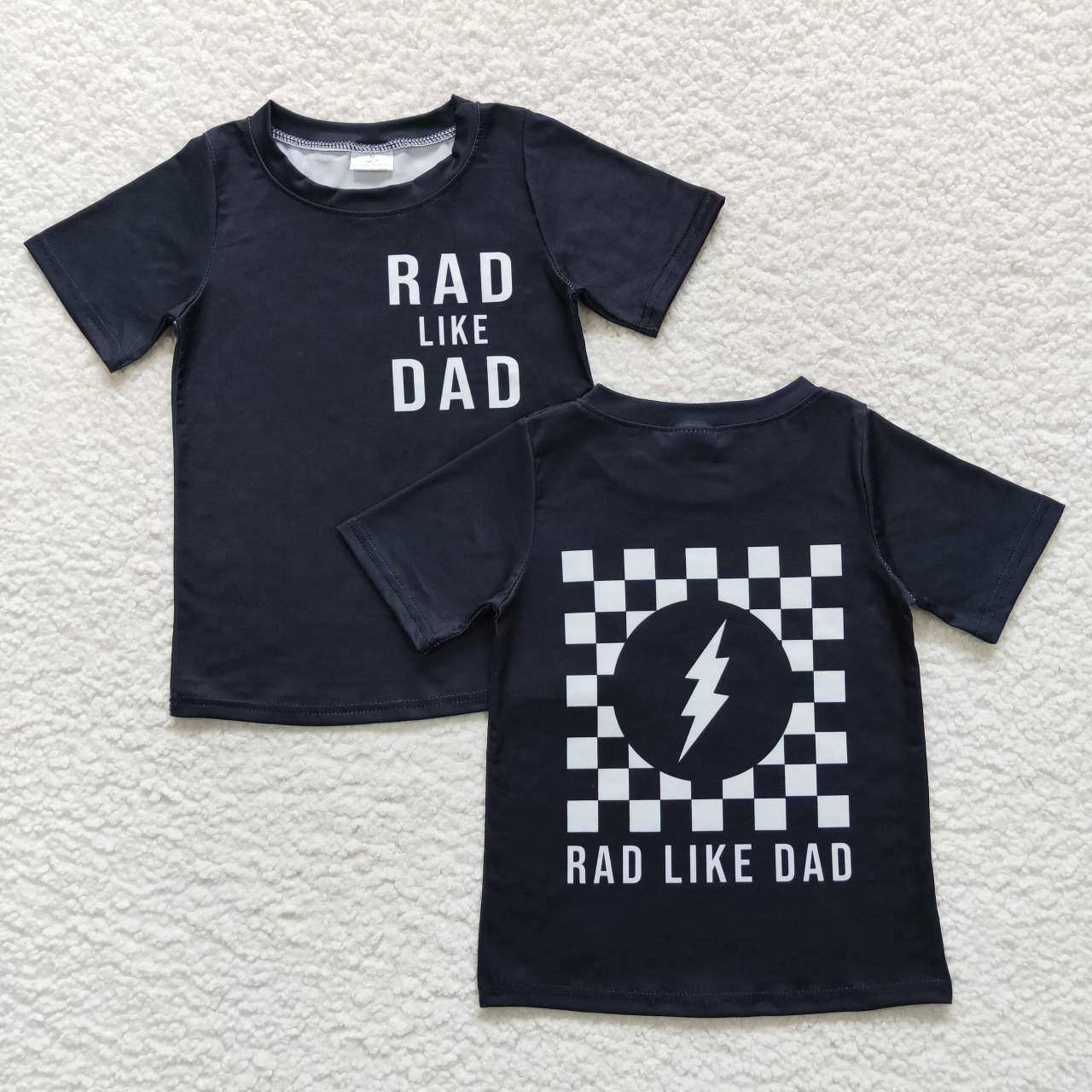 BT0323 Rad Like Dad Black Boys Short Sleeve Top T-shirts