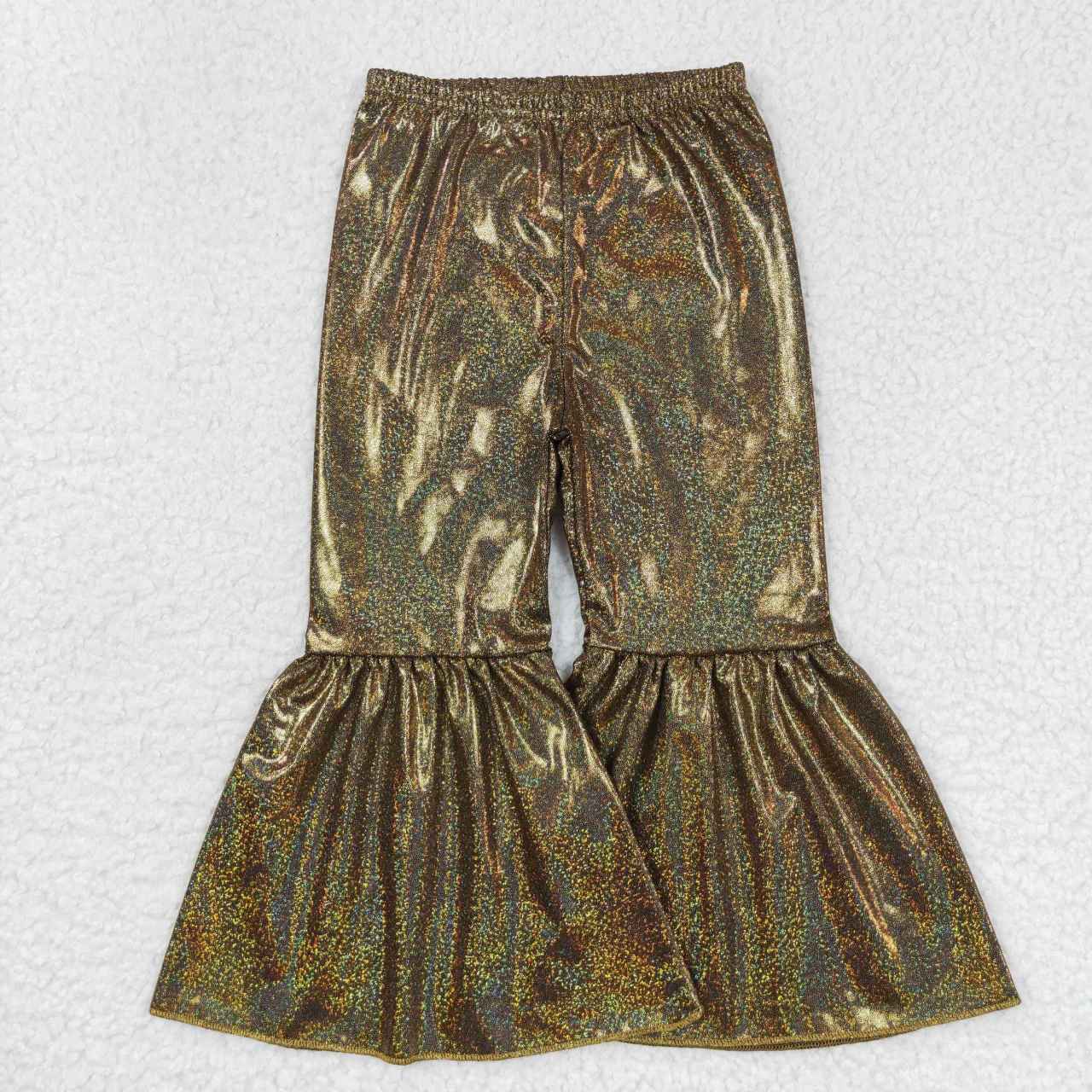 P0186 Golden Sequin Print Girls Long Pants