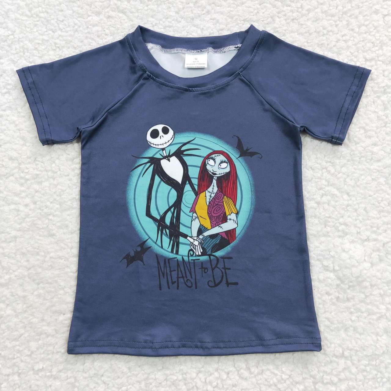 A4-21 Halloween Cartoon Blue T-shirts Boys Short Sleeve Top