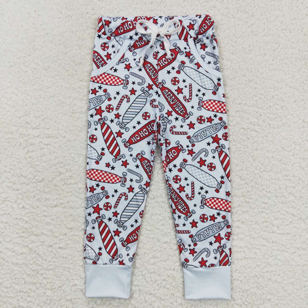P0287 Christmas Gingerbread Print Girls Long Pants
