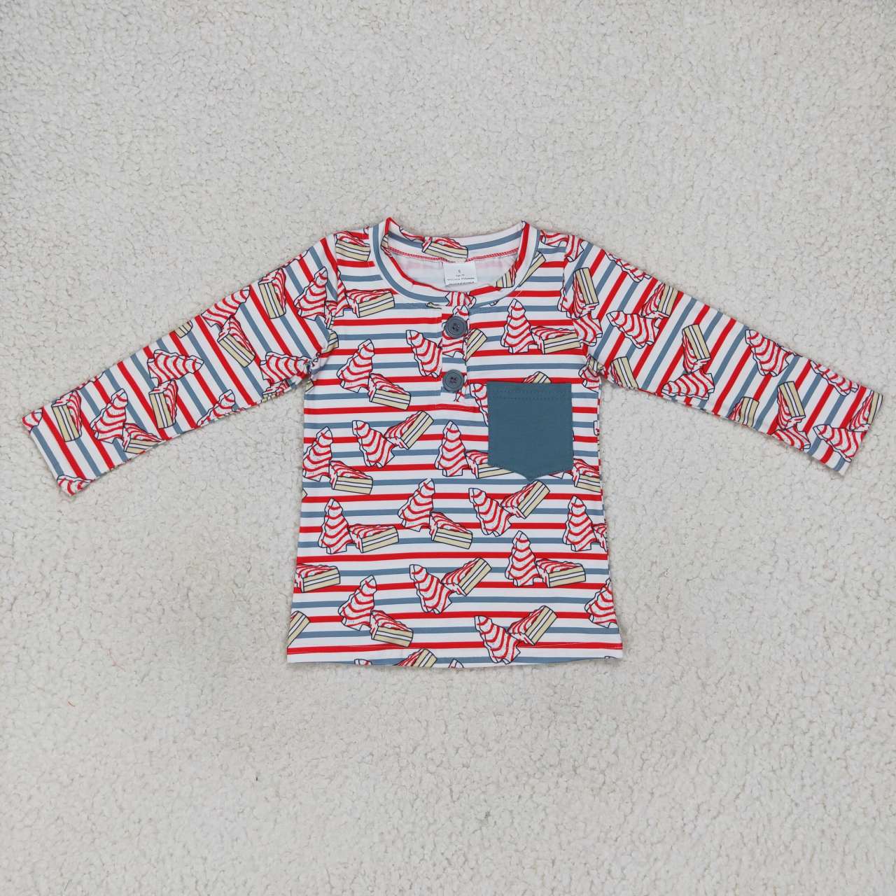 BT0325 Christmas Red Green Boys Short Sleeve Top T-shirts