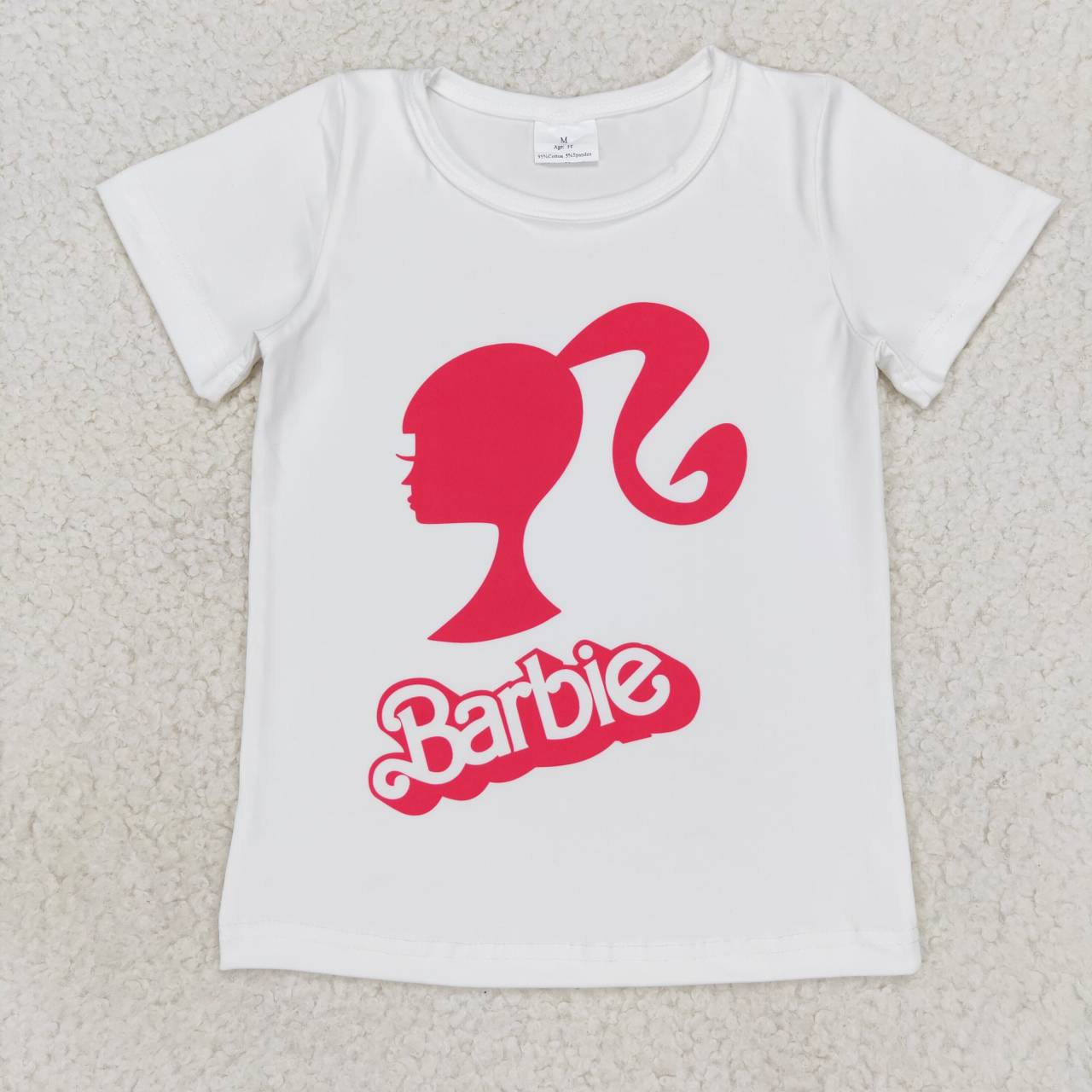 GT0344 Pink B Cartoon Girls Short Sleeve Top T-shirts