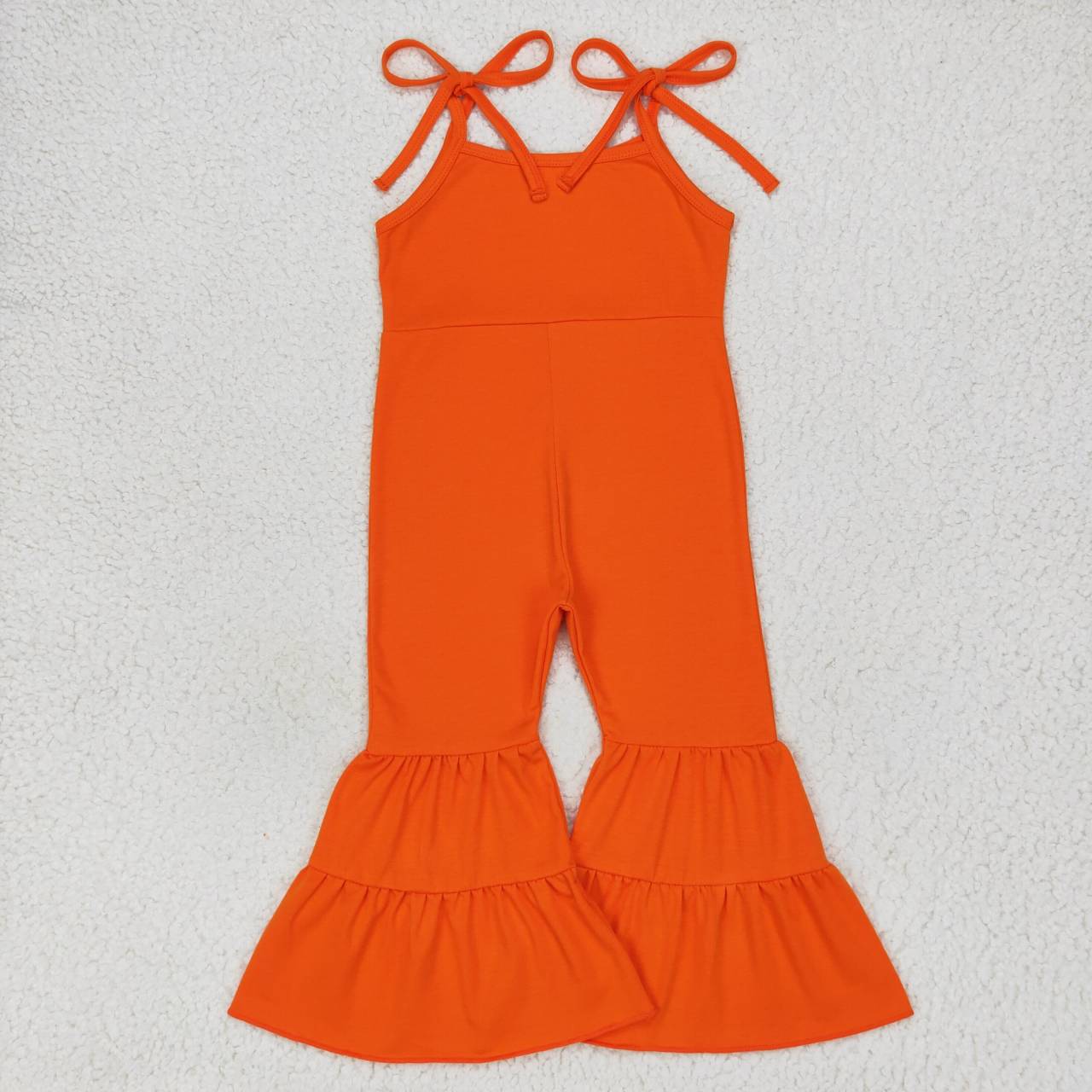 SR0451 Orange Girls Sleeveless Jumpsuit