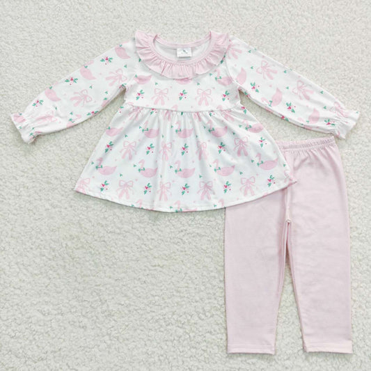 GLP0882 Christmas Pink Girls Long Sleeve Pants Outfits