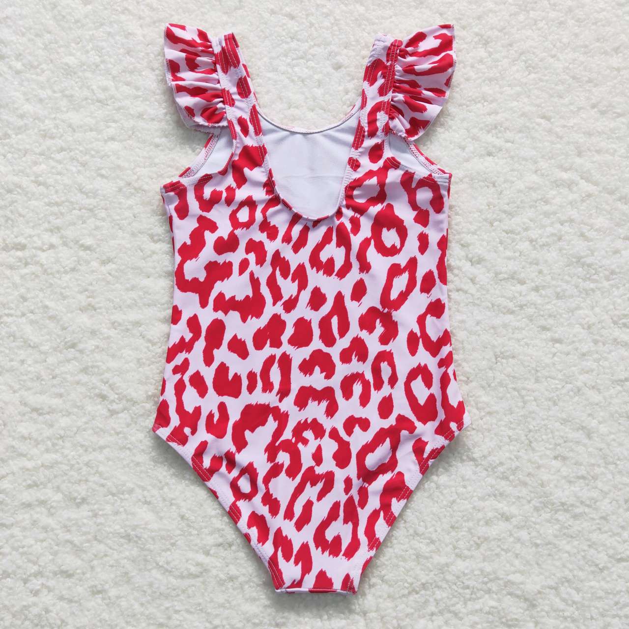 S0155 Pink Leopard Girls Swimming Bathing Suits Swimsuits