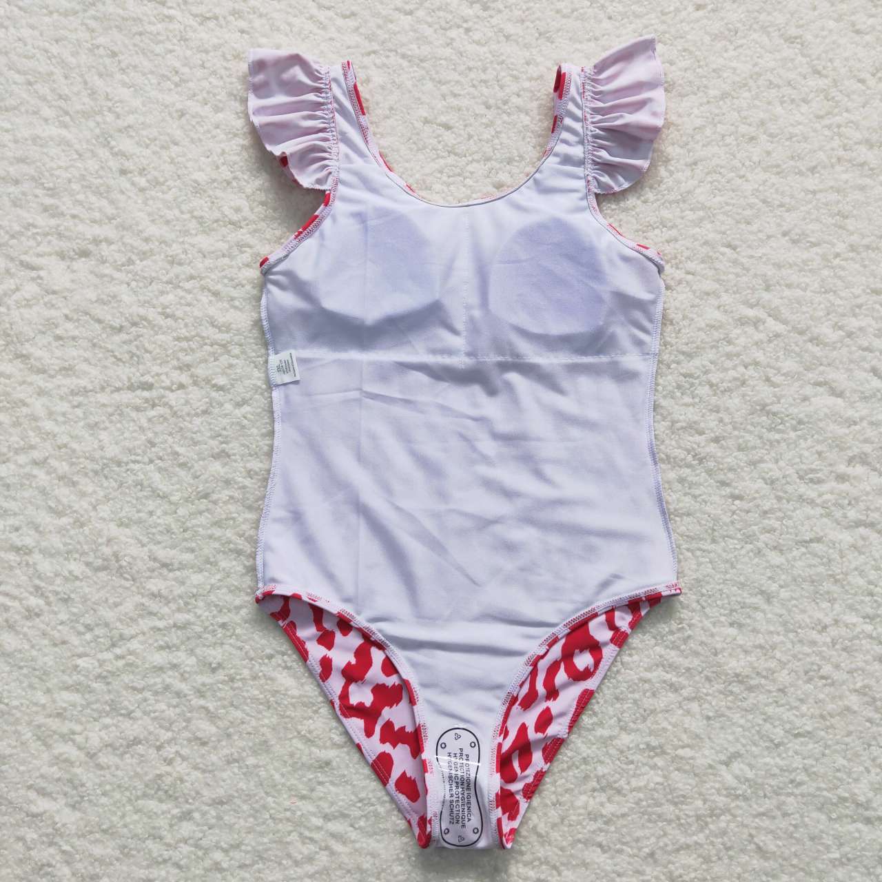 S0155 Pink Leopard Girls Swimming Bathing Suits Swimsuits