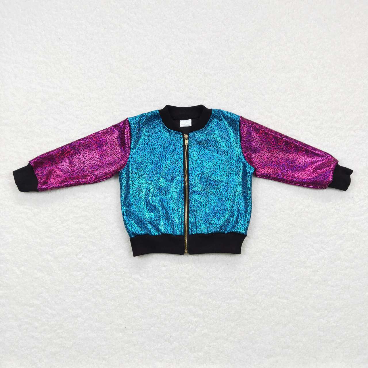 BT0292 Pink Blue Sequin Boys Long Sleeve Top Coat