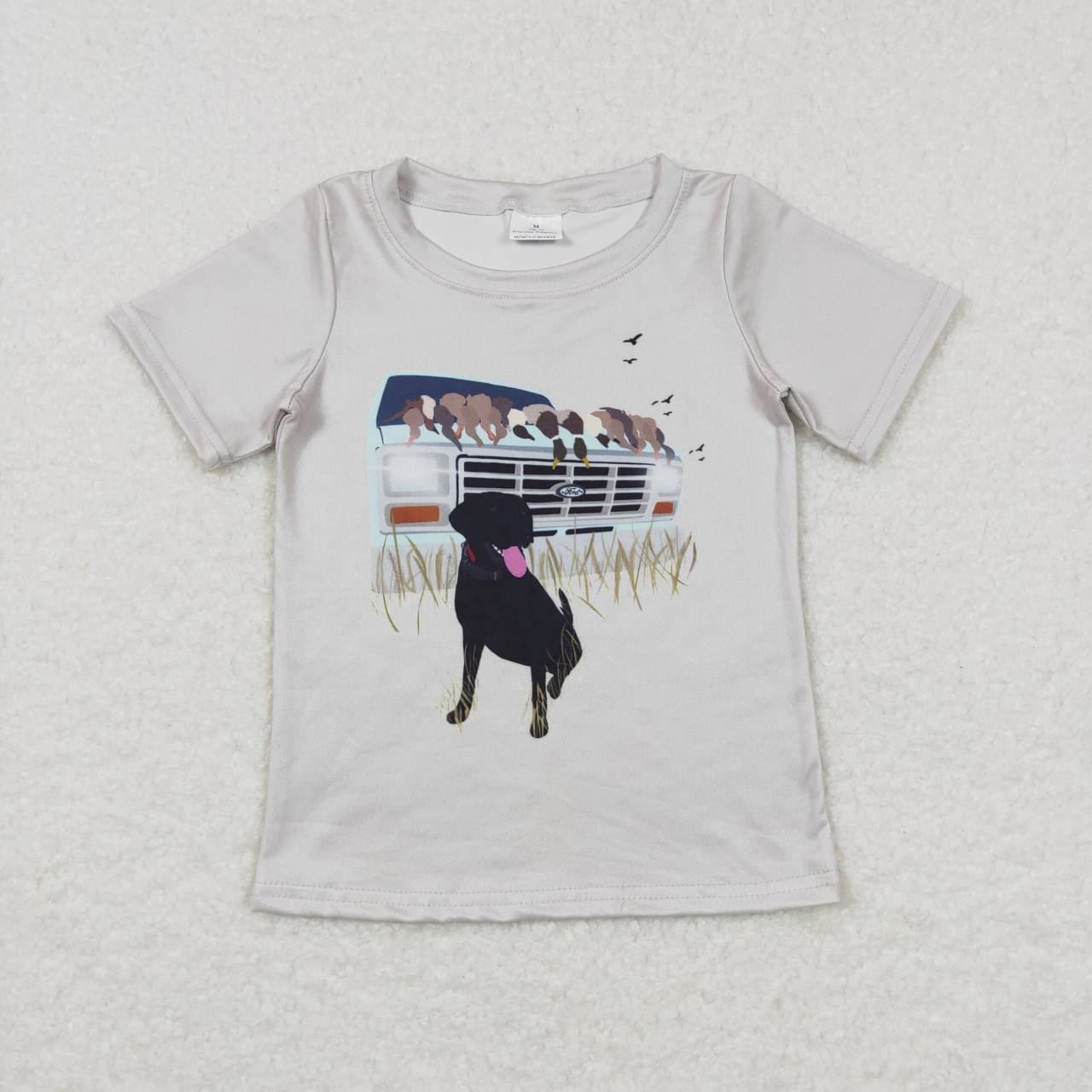 BT0423 Grey Dog Girls Long Sleeve Top T-shirts