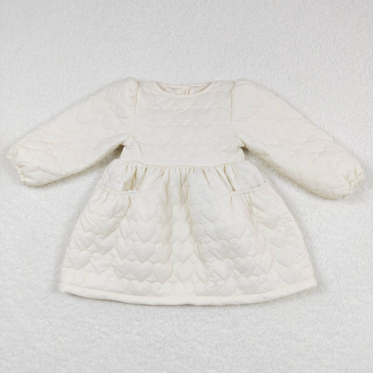 GLD0263 White Winber Girls Long Sleeve Dresses