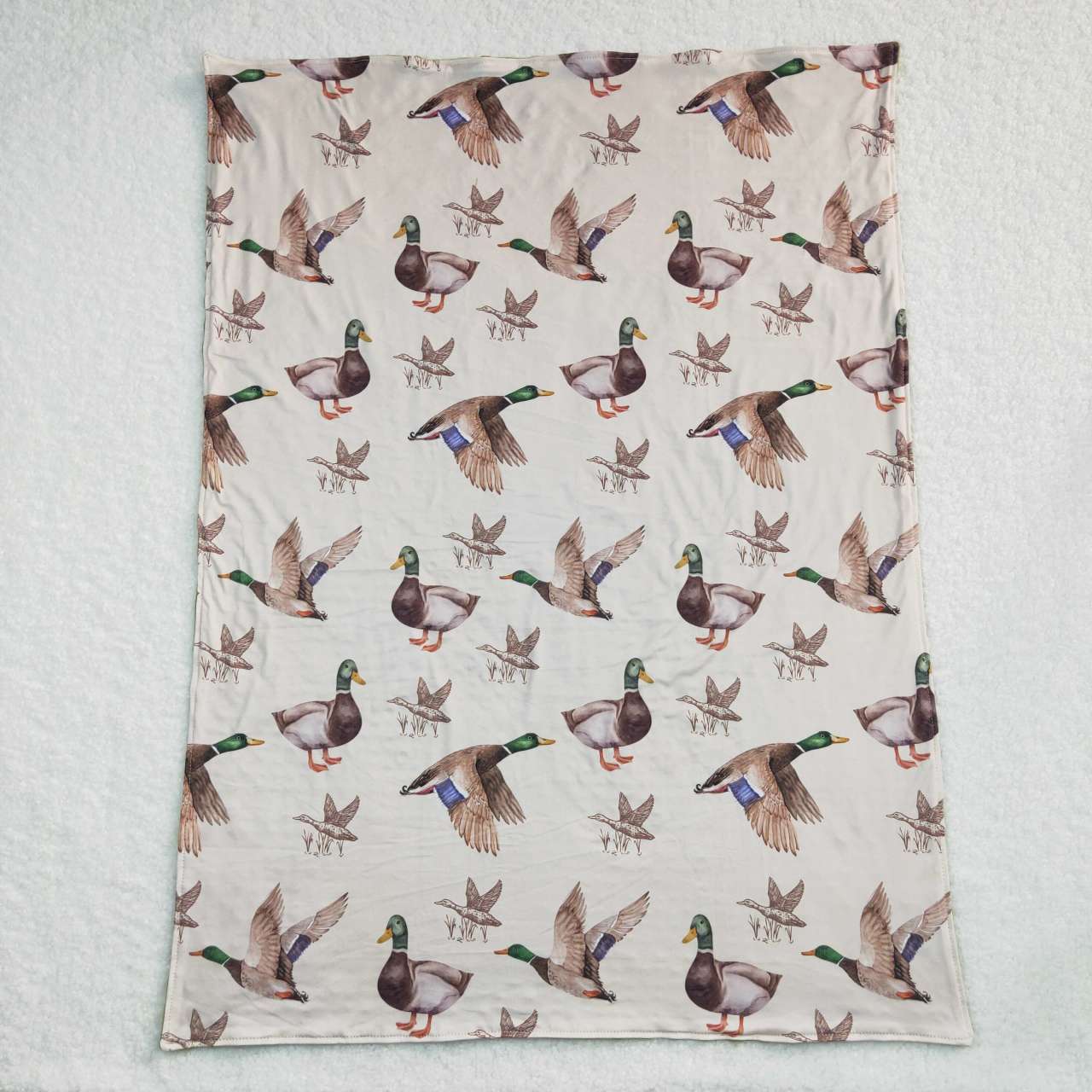 BL0081 Green Bird Duck Western Print Blanket RTS Free Shipping Over $100