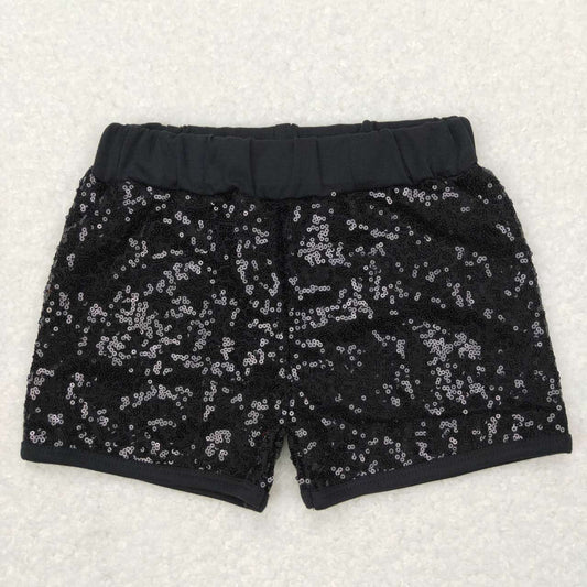 SS0121 Black  Sequin Girls Shorts Pants