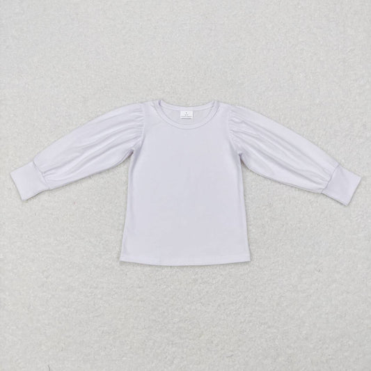 GT0370 White Girls Long Sleeve Top T-shirts