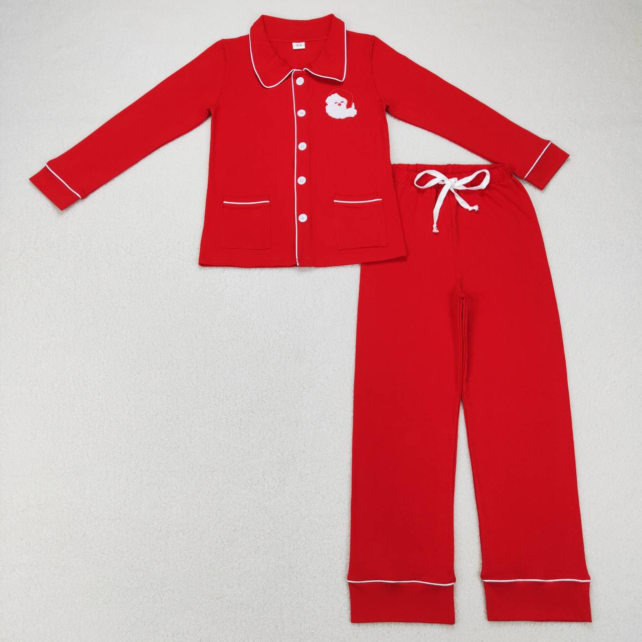 BLP0296 Adult Dad Family Christmas Collar Santa Boys Long Sleeve Pants Outfits Pajamas