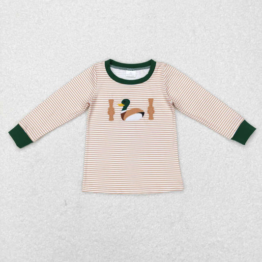 BT0418 Duck Embroidery Girls Long Sleeve Top T-shirts