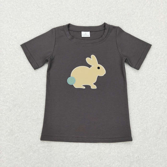 BT0444 Easter Rabbit Embroidery Girls Long Sleeve Top T-shirts